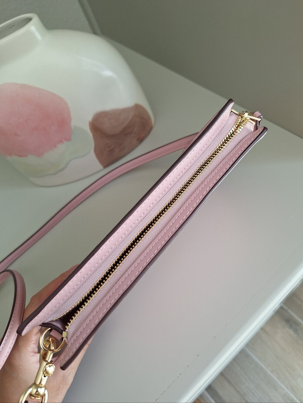 NEW Coach Limited Slim Crossbody Bag In Signature Canvas Powder Pink Purse - Picture 10 of 11